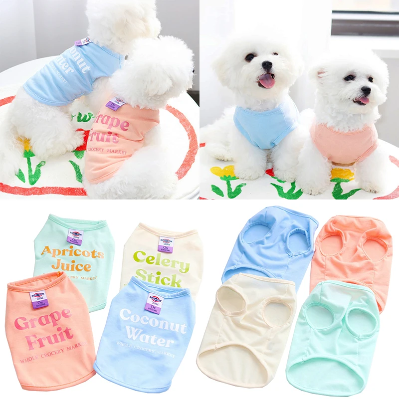 

Pet Dog Clothes Summer Breathable Puppy Pet Clothing For Dog Vest Shirt Letter Printed Leisure Vest Fashion Pet Supplies