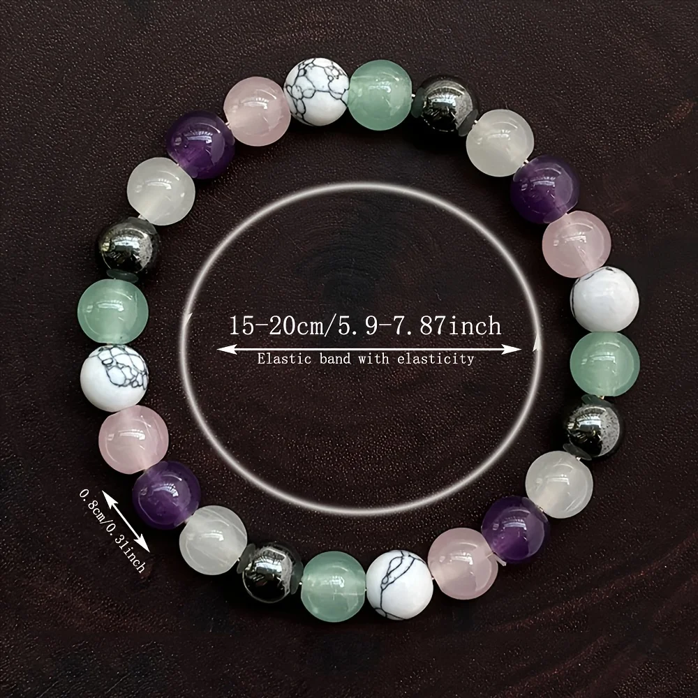 1 Шт. Браслет Унисекс С Розовым Кварцем И Бусинами Для Определения Изменения