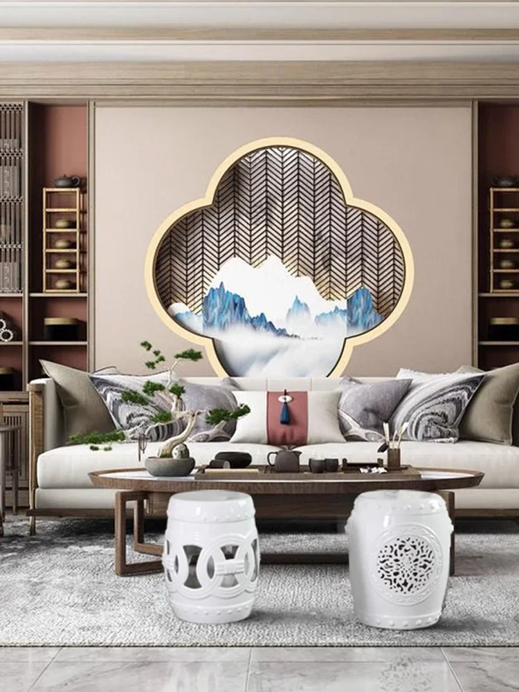 Новый китайский керамический барабанный стул Daxiang Lotus белый крутой для