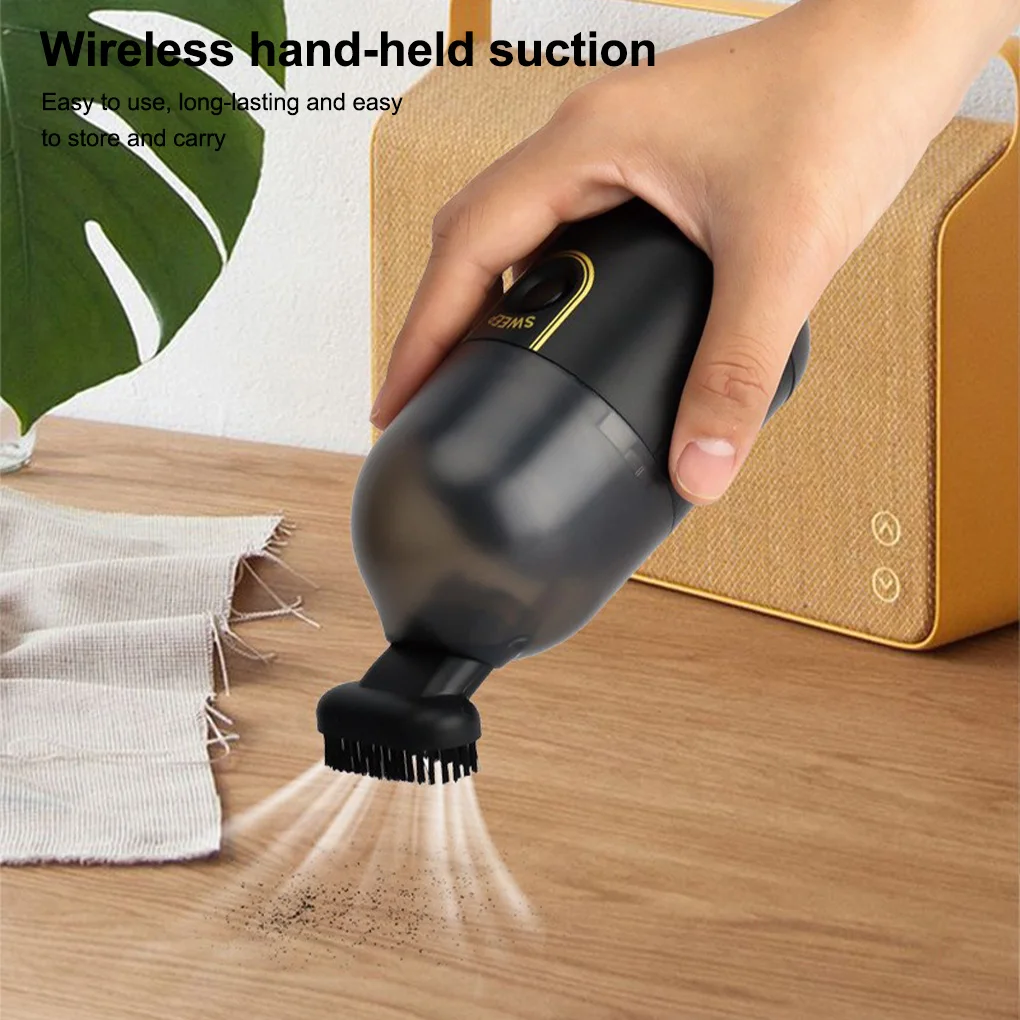 

Desktop Vacuum with Storage Box Portable Handheld Cleaning Tool Computer Keyboard Debris Dust Remover Household Black