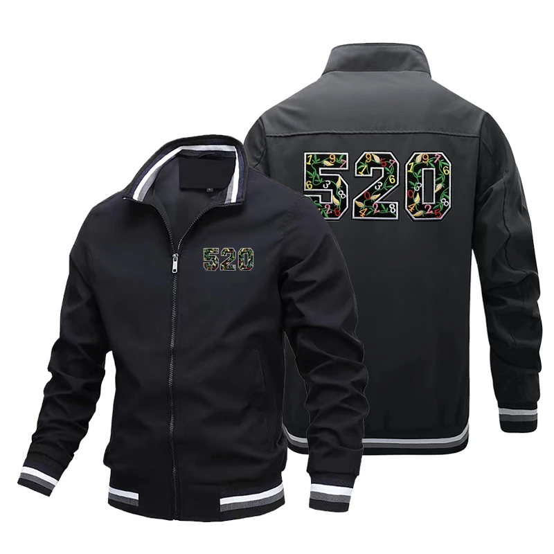 

2023 men's 520 men's polyester jacket vintage locomotive windproof fashion motorcycle jacket men's locomotive black logo print c