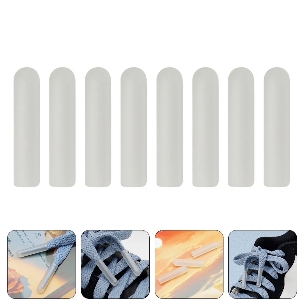 8 Pcs Shoelace Head Tips Noctilucent Laces Sneakers Aglets Ends Replacement Decorative Shoulder Strap