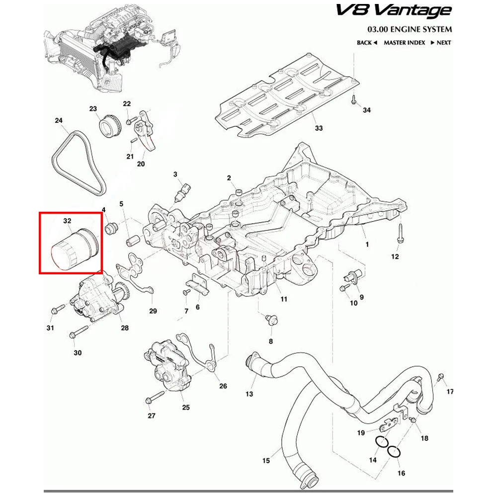 Для Aston Martin V8 Vantage масляный фильтр OEM: 9G33-6714-AA