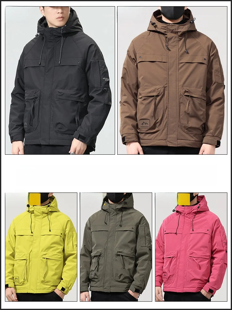 Zhenvis Cold-Proof Cotton-Padded Coat for Boys 2024 New Hood Warm Men's Clothing Outerwear Autumn and Winter Thickened Casual...