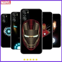 marvel iron man phone case for xiaomi redmi 11 lite pro ultra 10 9 8 mix 4 fold 10t black cover silicone back prett