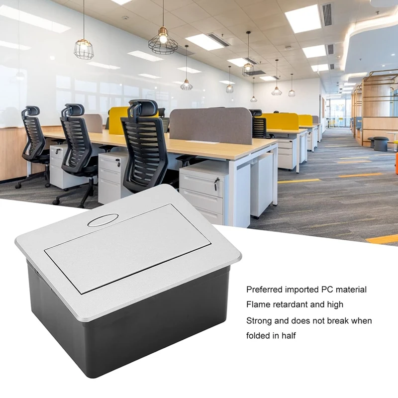 Встраиваемая напольная электрическая розетка комплект с 2 розетками для офиса