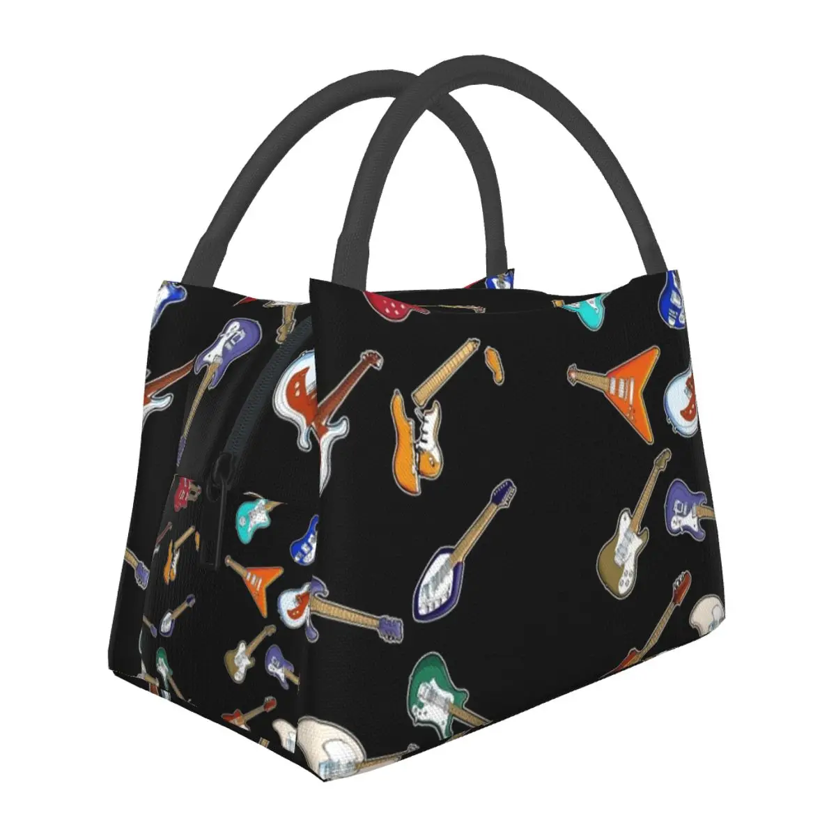 

Guitar Music Lunch Bag Rock Casual Lunch Box Outdoor Picnic Portable Thermal Tote Handbags For Girls Oxford Custom Cooler Bag