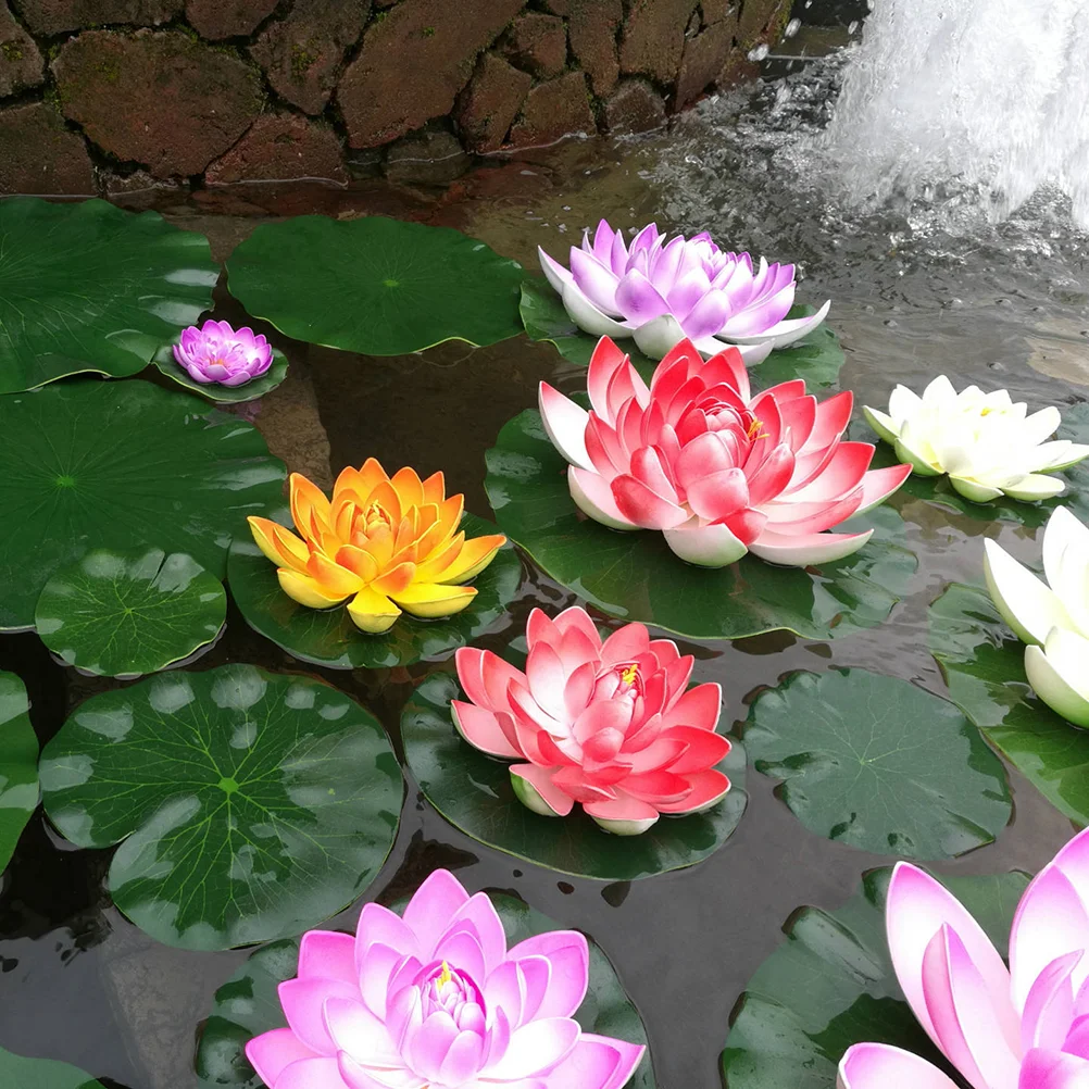 

Artificial Lily Floating Flower Water Flowers Pond Pads Decor Ponds Foam Simulation Fake Pool Decoration Leaves Decorations