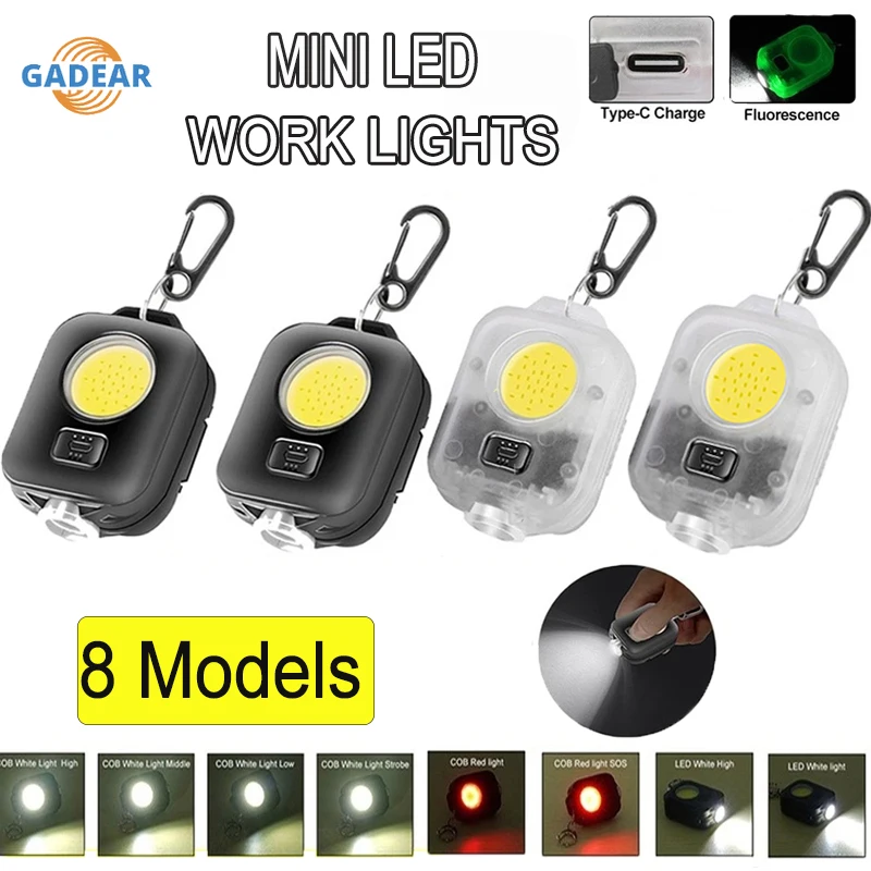 

3PC LED Mini Keychain Light Portable Pocket Flashlight Super Bright Work Lights Outdoor USB Rechargeable 500mAh Electric Camping