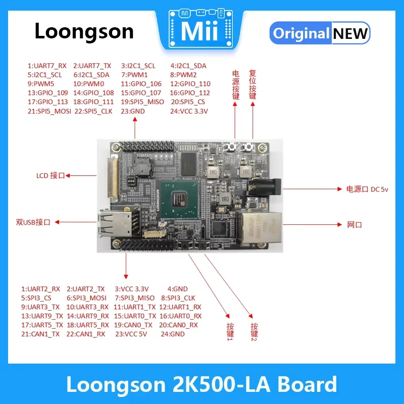 Плата Loongson 2K500 разработки LA Hongmeng LoongArch