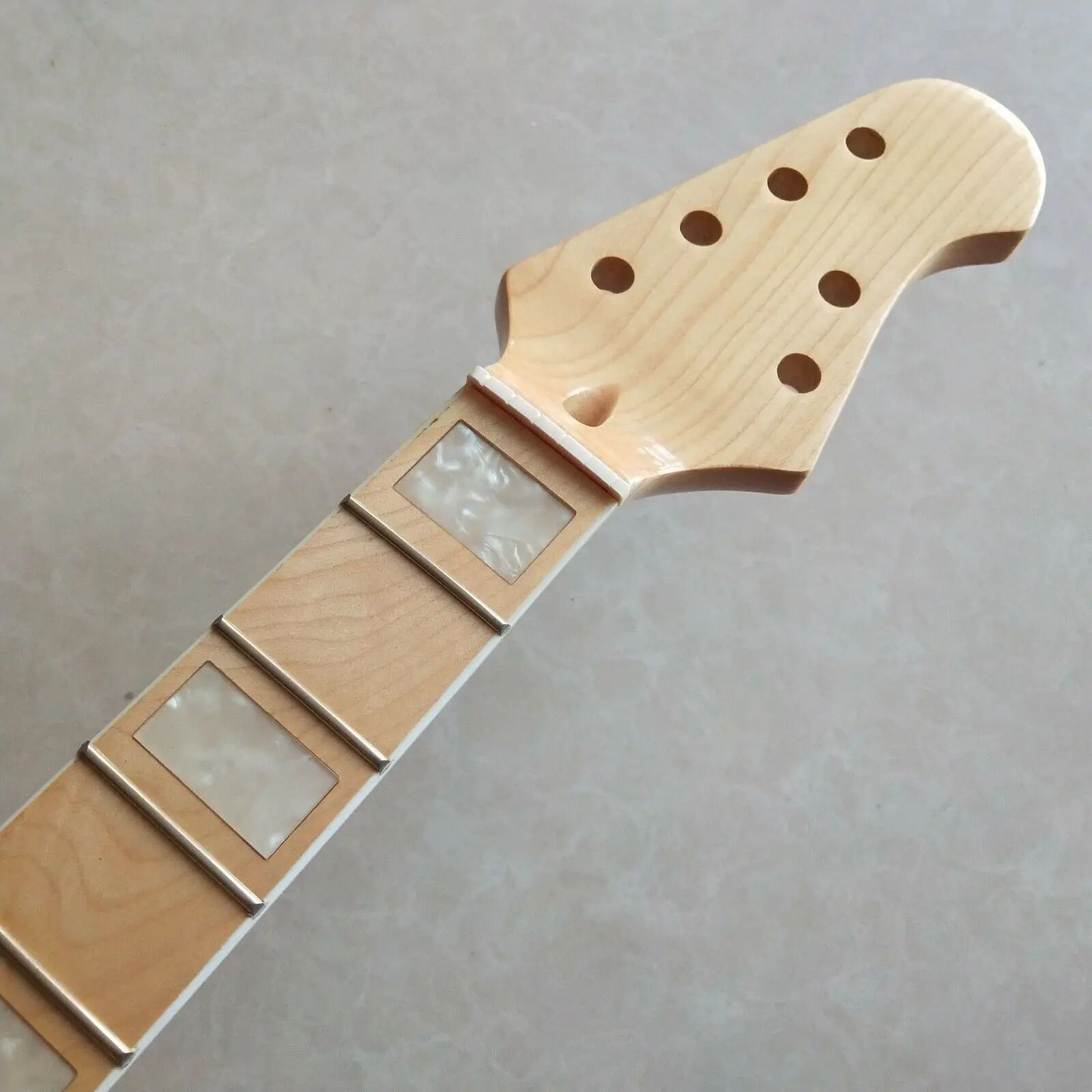 DIY Maple Electric Guitar Neck Part 22 fret 25.5inch Maple Fretboard Block Inlay