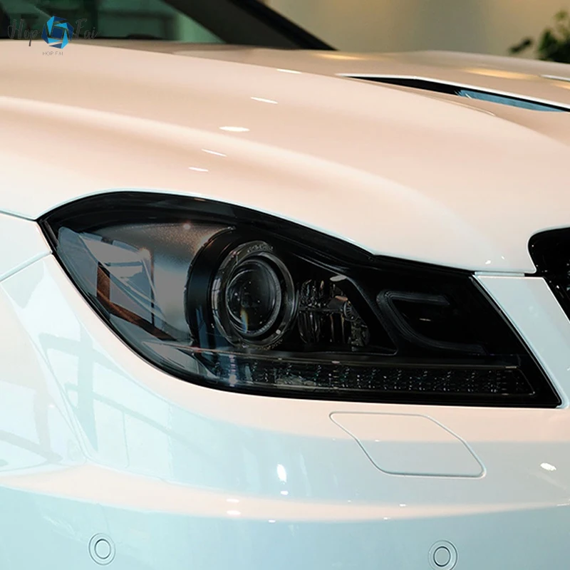 

2 шт. Защитная пленка для автомобильных фар Прозрачная черная наклейка из ТПУ для Mercedes Benz C Class W204 C63 AMG 2011-2014 Аксессуары