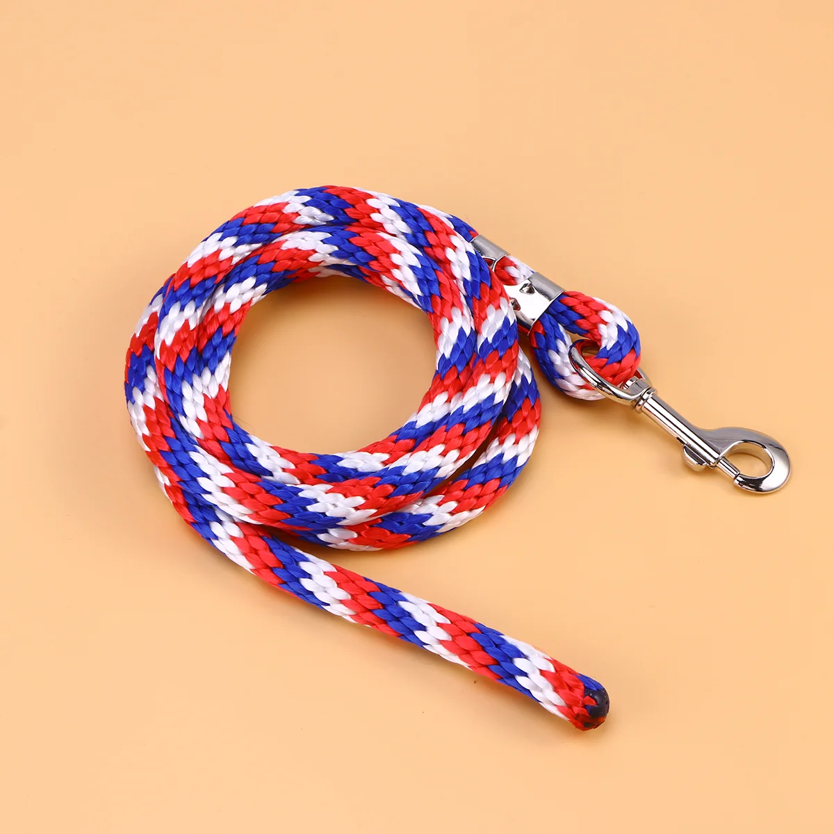 Horse Rope Heavy Duty Horse Riding Braided Equestrian Rope with Sturdy Clasp (Red, Blue and White)