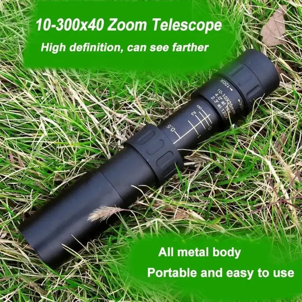 

10-300X Zoom HD Portable Strong Binoculars Long Range Professional Spyglass Monocular Telescope Low Night Vision for Huntin Y8K5