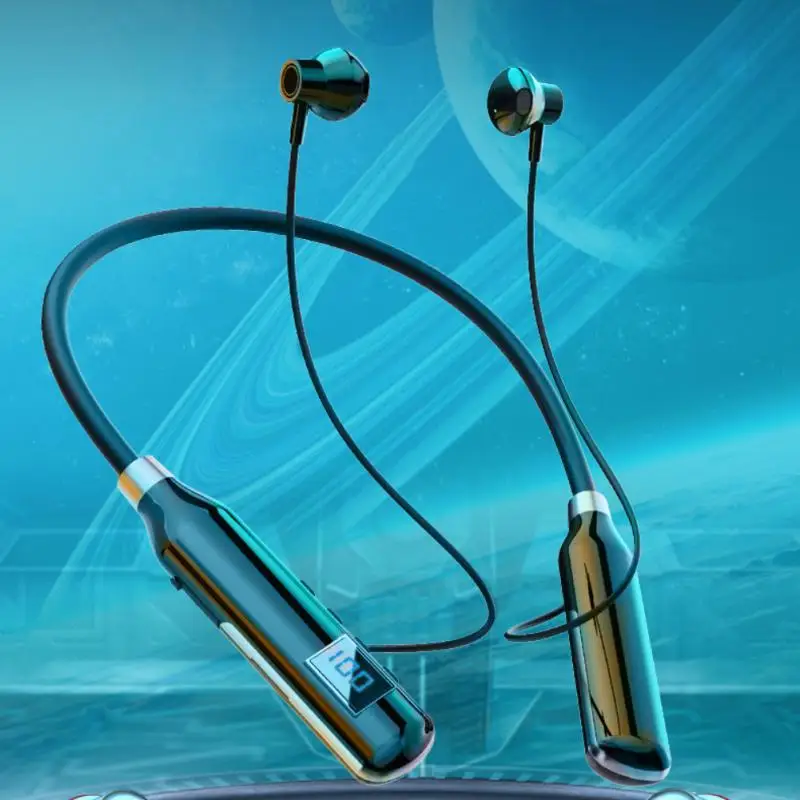 

Led Display Bluetooth Neckband Magnetic Earphones For Xiaomi Huawei Iphone Noise Cancelling Sport Headset Waterproof Headphones
