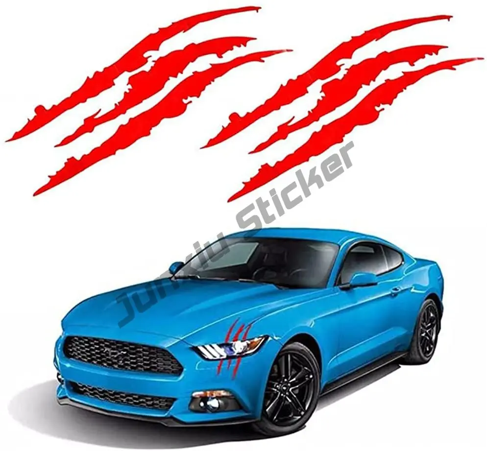 

Personalized Custom Printing Stickers 2PCS Claw Marks Decal Red Car Sticker Car Accessories JDM Refit Decor Car Wrap KK20cm