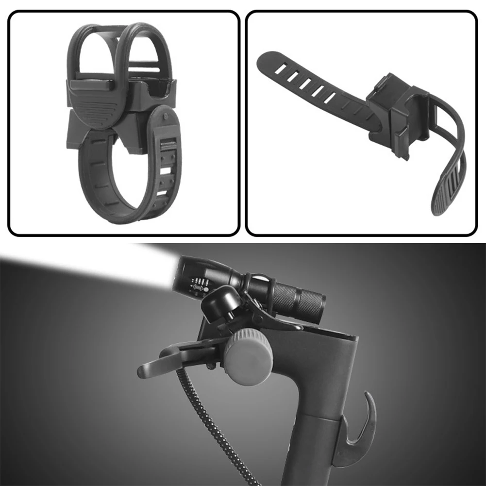 

Bike Scooter Front Lamp Light Clamp Headlight Holder LED Flashlight Holder Clip Anti-slip Anti-scratch Protection For Flashlight