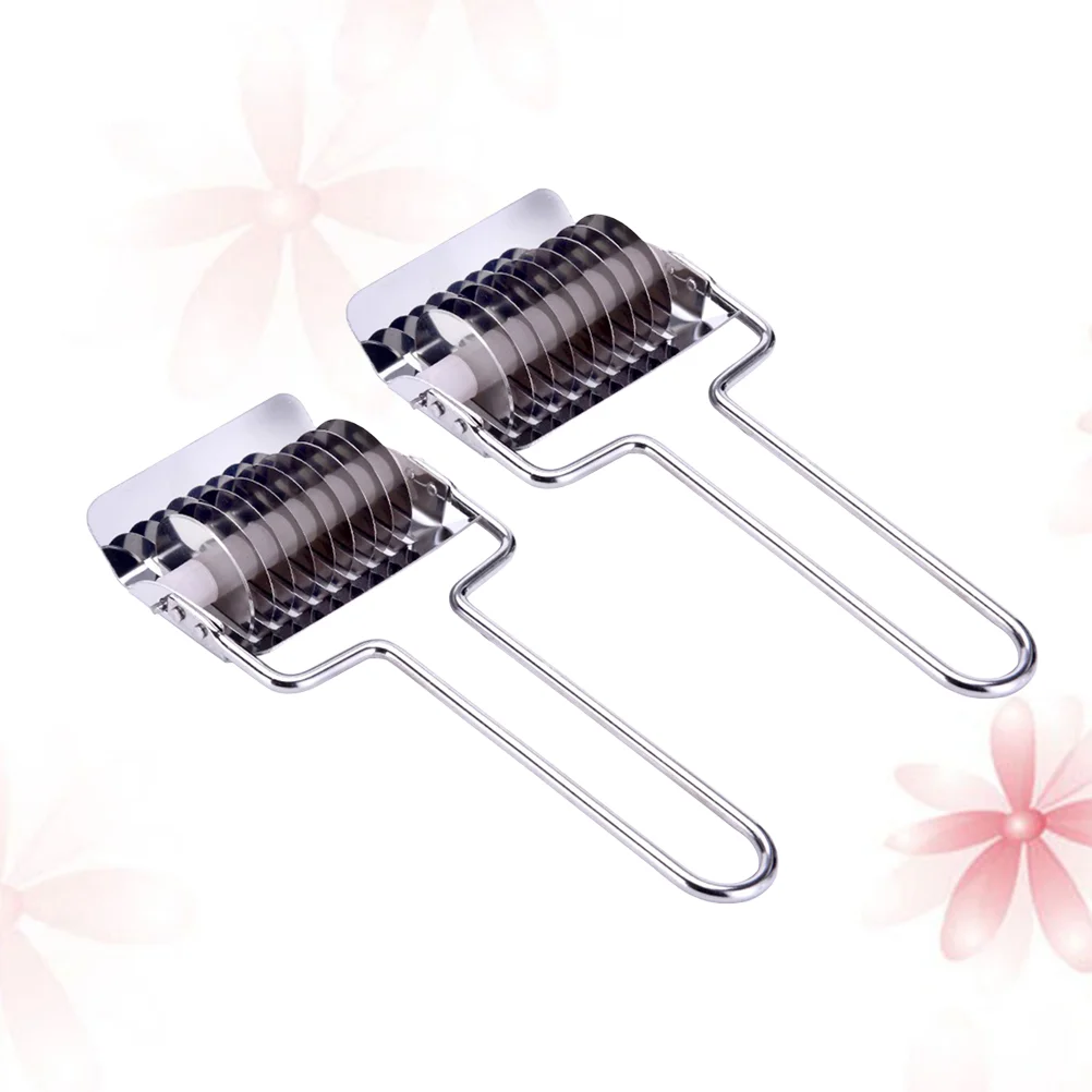 

Stainless Steel Noodle Lattice Roller Manual Noodle Maker Press Machine Roller Dough Tool Non- for Kitchen Cooking 2pcs