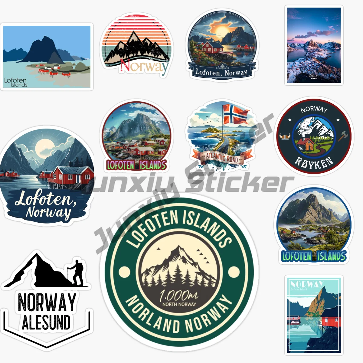 Фото NORWAY TROLLSTIGEN LOFOTRN LOFOTEN NORWAY LOFOTEN ISLANDS ATLANTIC ROAD NORWAY ALESUND автомобильные наклейки виниловые самоклеящиеся №1