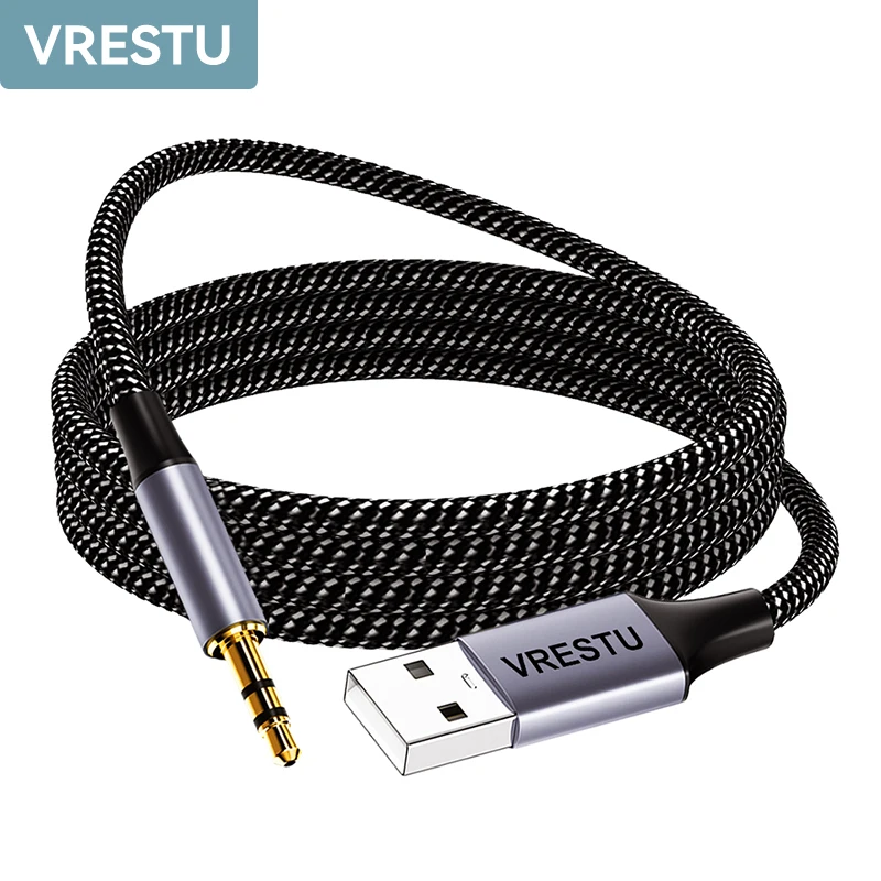

USB to 3.5mm External Audio Adapter Cable HiFi AUX USB to 3.5 Jack Auxiliary Convertor for PC Computer PS5 PS4 Speaker Headsets