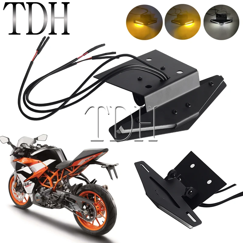 

For RC390 RC 390 2015-2019 LED Tail Tidy Fender Eliminator Kit Indicator Turn Signal Licence Plate Light Frame Holder Bracket