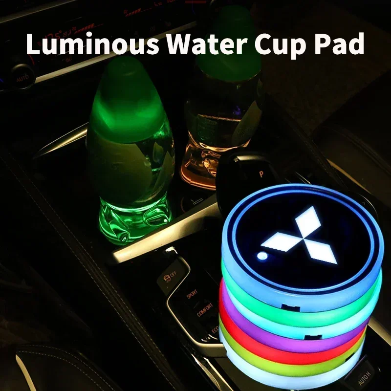 Красочные меняющиеся огни светодиодный автомобильный коврик для чашки с водой USB