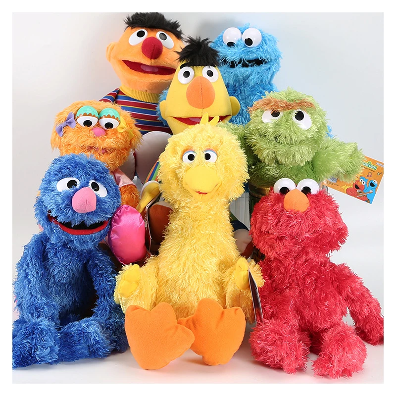 

Anime Cartoon Sesame Street Elmo Cookie Monster Big Bird Bert Plush Doll Toy Cloth Art Doll Early Education Doll