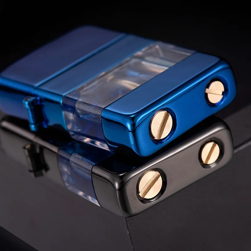 

ZORRO Transparent Visible Oil Bin Metal Creative Fashion Male Kerosene Lighter Smoking Accessories Collection Play Gift