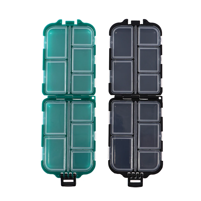 

10 Compartment Mini Storage Case Flying Fishing Tackle Box Fishing Spoon Hook Bait Storage Box Fishing Accessories