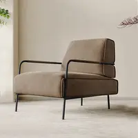 Light luxury single chair Italian minimalist wabi-sabi sofa chair living room frosted velvet fabric designer lounge chair