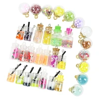 10pcsbox mini glass floating bottle with star sequin flower pendant beads ornaments for diy handmade jewelry making accessories