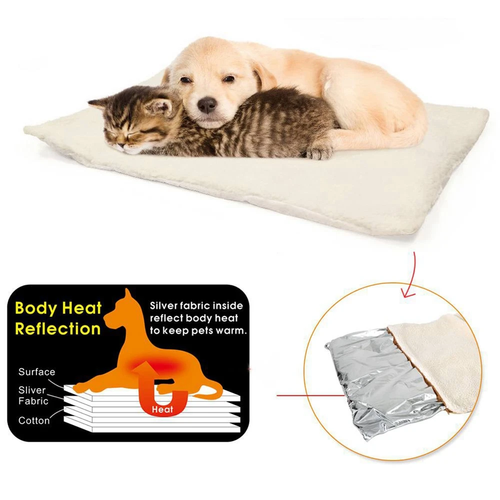 

Winter Pet Self-Heating Blanket Fluffy Blanket Dog Cat Warm Sleep Mattress Small Medium Dog Cat Coral Cashmere Bed Pet Supplies