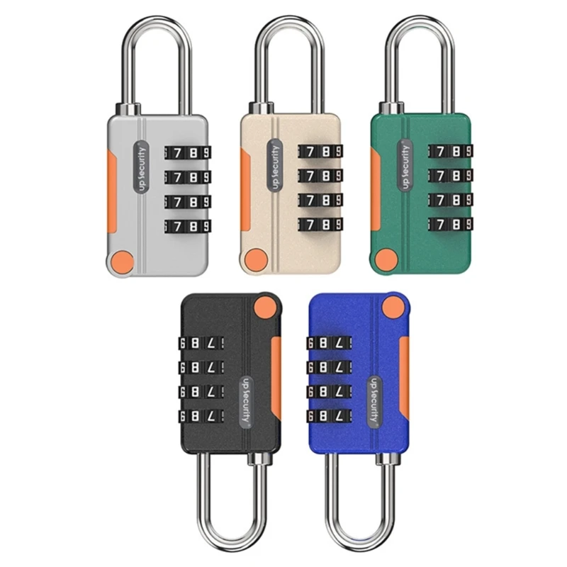 

4 Digit Combination Padlock Aluminum-Alloy Security Lock Portable Password Lock for Backpacks Gym School Lockers