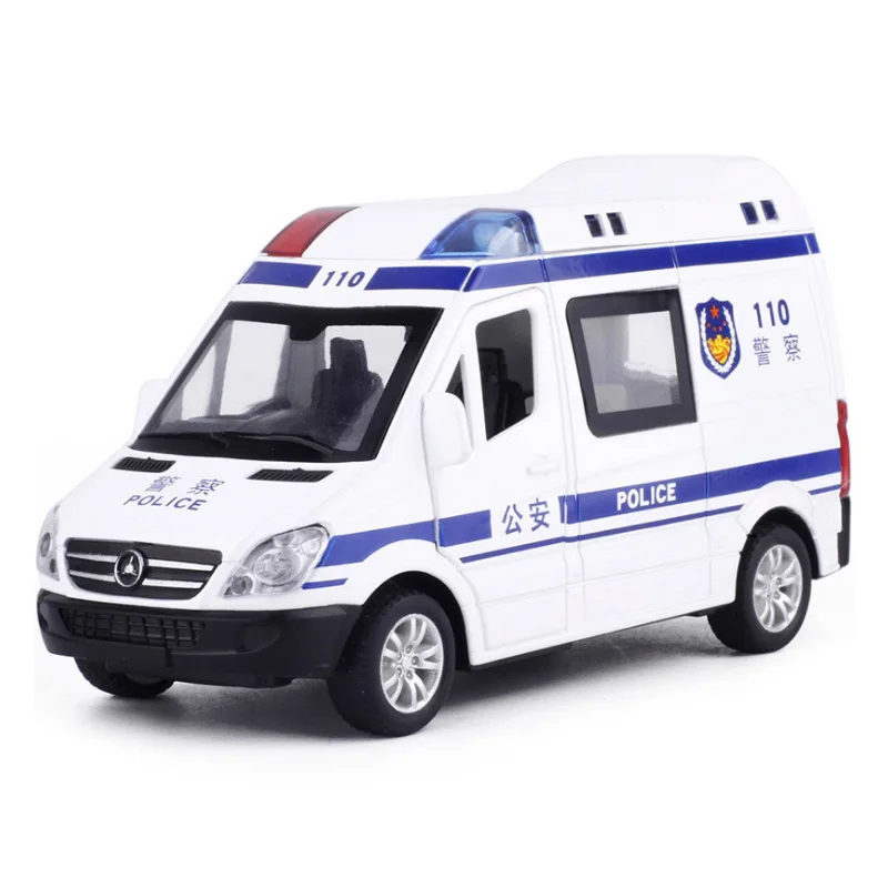 1:32 Медицинская спасательная машина скорой помощи полиция литые под давлением