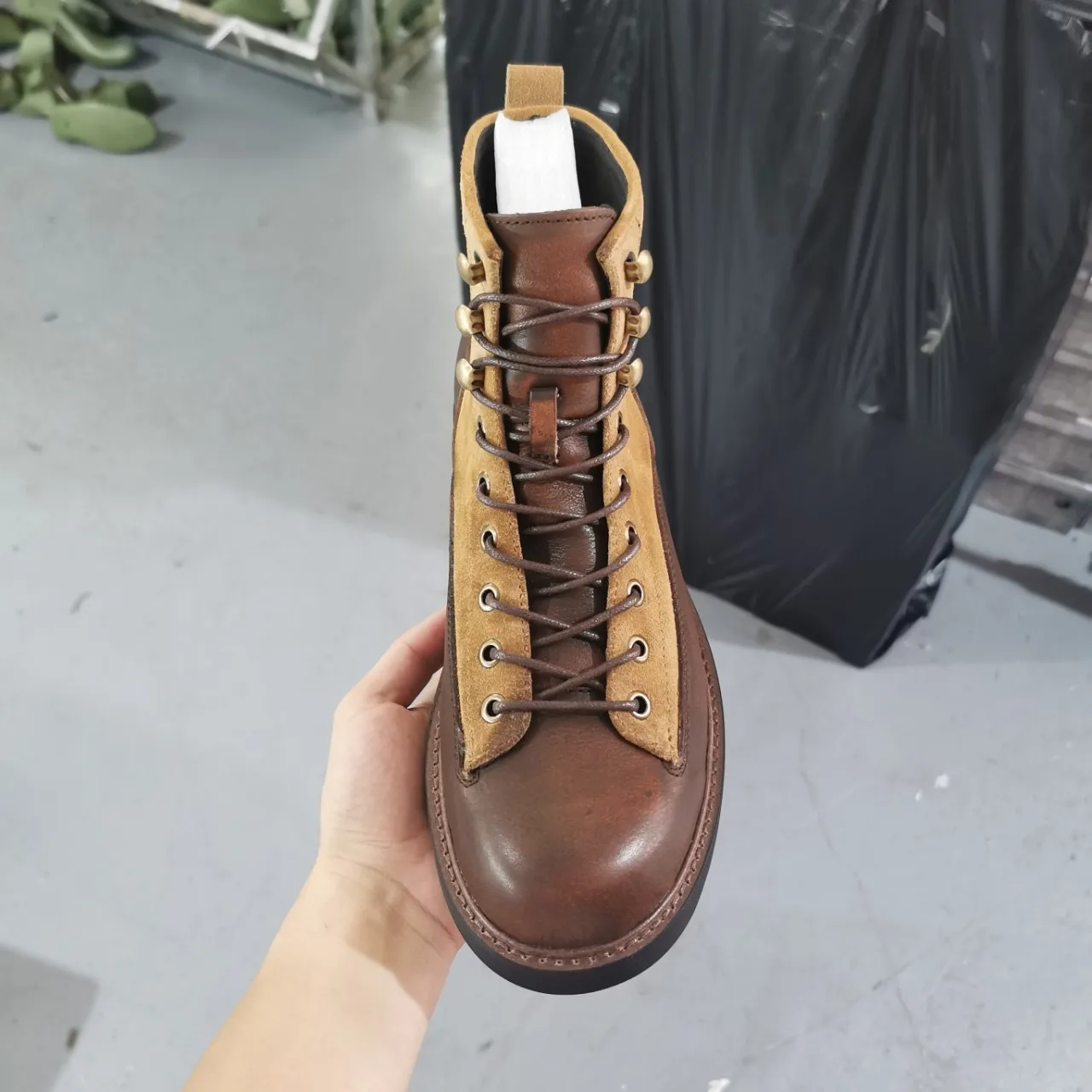 Мужские ботинки походные Винтажные из воловьей замши и первого слоя кожи мужская