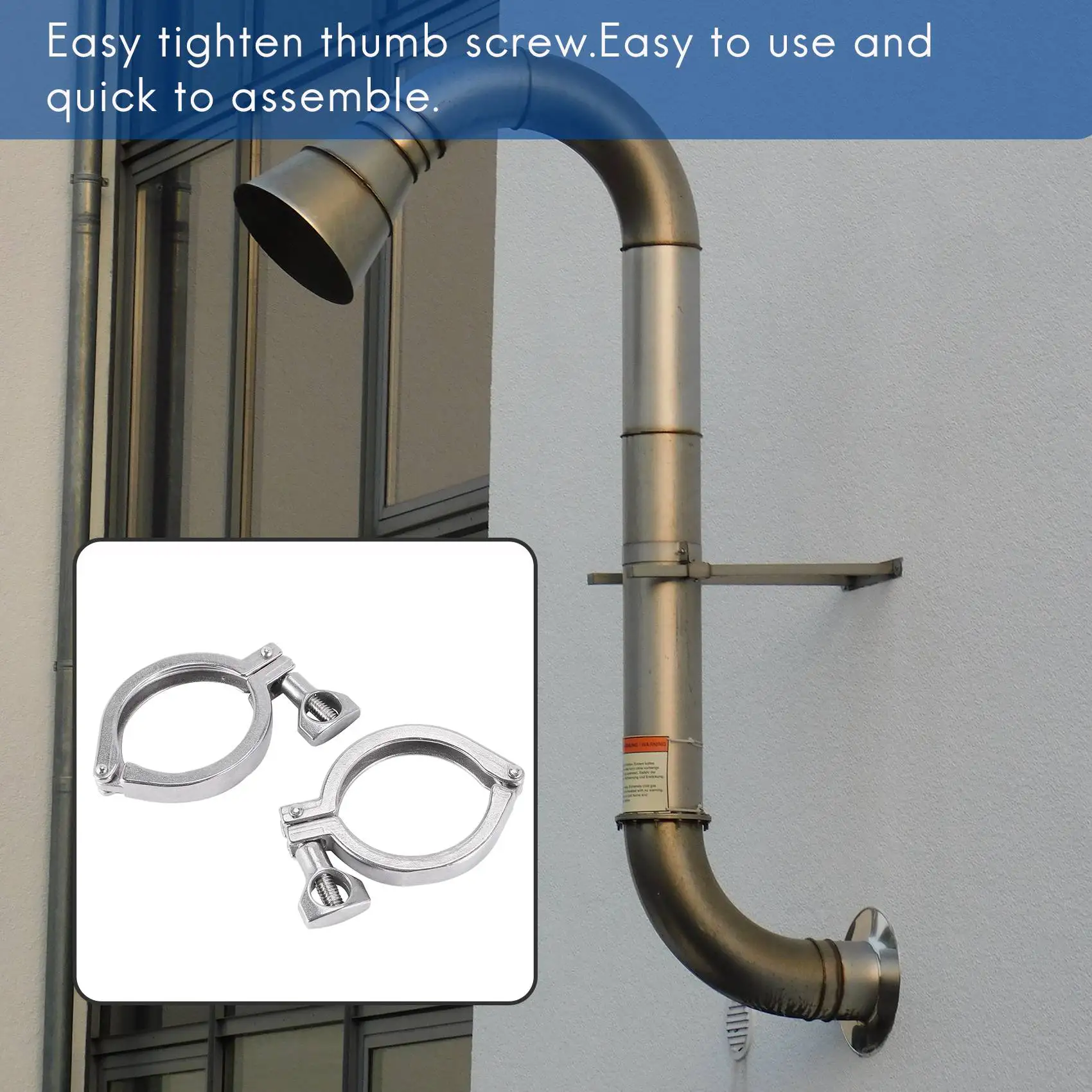 2 шт. стальной одинарный штифт Tri-Clamp сверхмощный тройной зажим с барашковой