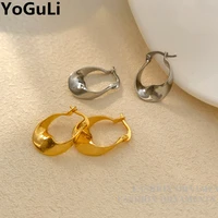 trendy jewelry geometric metal earrings popular design irregular golden silvery plated drop earrings for women gift