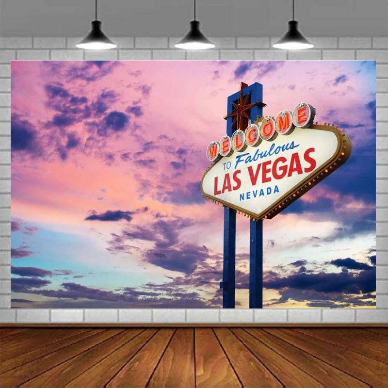 

Las Vegas Photography Backdrop City Casino Night Scenery Party Decorations Billboard Banner Background Studio Booth Props