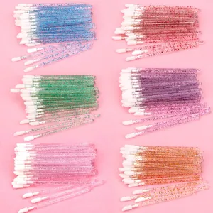 50Pcs Crystal Disposable Makeup Lip Brush Soft Lipstick Mascara Wands Applicators Eyelash Cleaner Cl in USA (United States)
