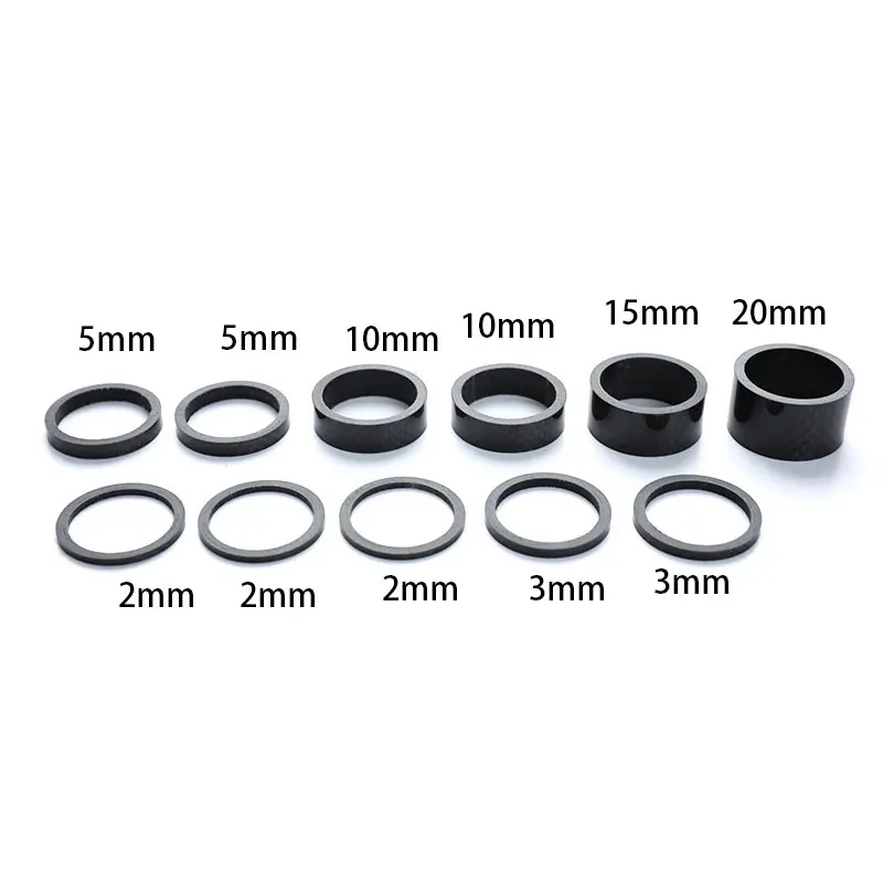 

11pcs Set Bicycle Carbon Fiber Washer Headset Spacer Front Fork 2/3/5/10/15/20mm Road Bike Accessories