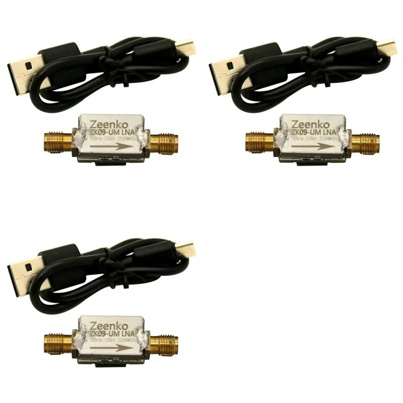 Фото 3X Zeenko UM Series: малошумящий усилитель с интерфейсом USB Type-C, высоким коэффициентом усиления 20 дБ, модуль LNA RF предусилителя мощности ZK09-UM №1