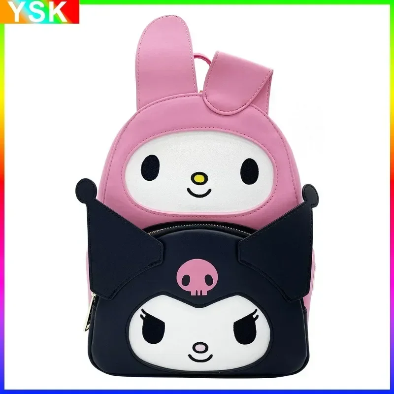 

MINISO Sanrio PU Leather Women Backpack Cartoon Kawaii Hello Kitty Cosplay Mini Backpack Kawaii Women Shoulder Backpack