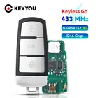 KEYYOU 3C0 959 752 BG умный Автомобильный Брелок дистанционного управления с ключом 3 кнопки 433 МГц PCF7936 ID46 для VW Volkswagen Passat CC 2005-2014 3C0959752BG