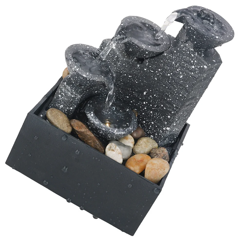 

Fountain Artificial Waterpowered Desktop Mini Home Decorsmall Tabletop Landscape Adornment Stone Function Waterfall Multi Pot