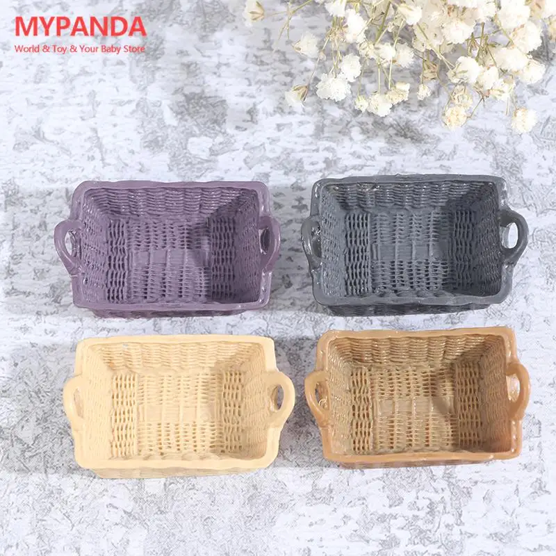 

Миниатюрная миниатюрная корзина для хранения кукольного домика, модель 1/12 года, аксессуары, игрушки, товары для украшения дома кукольного домика