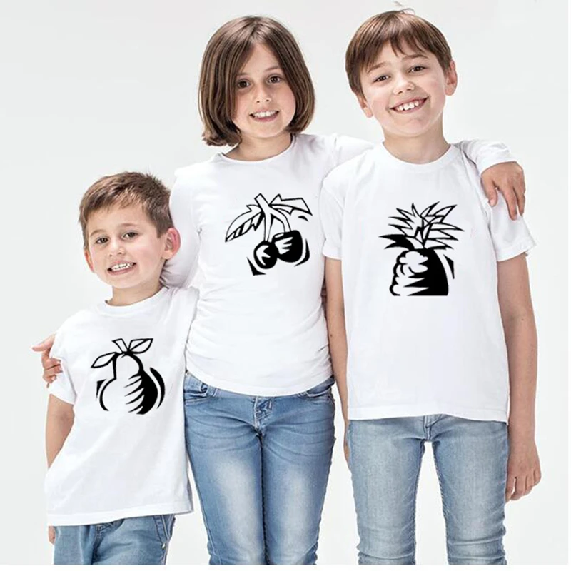 Girls and Boys T-Shirt High Quality Fashion Personality Fruit Print Kids Summer Clothes Leisure Comfortable Top,Drop Ship