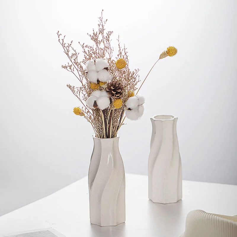 

Geometric Abstract Ceramic Vase Smooth Nordic Pampas Grass Arrangement Dried Flower Kitchen Table Decoration Living Room