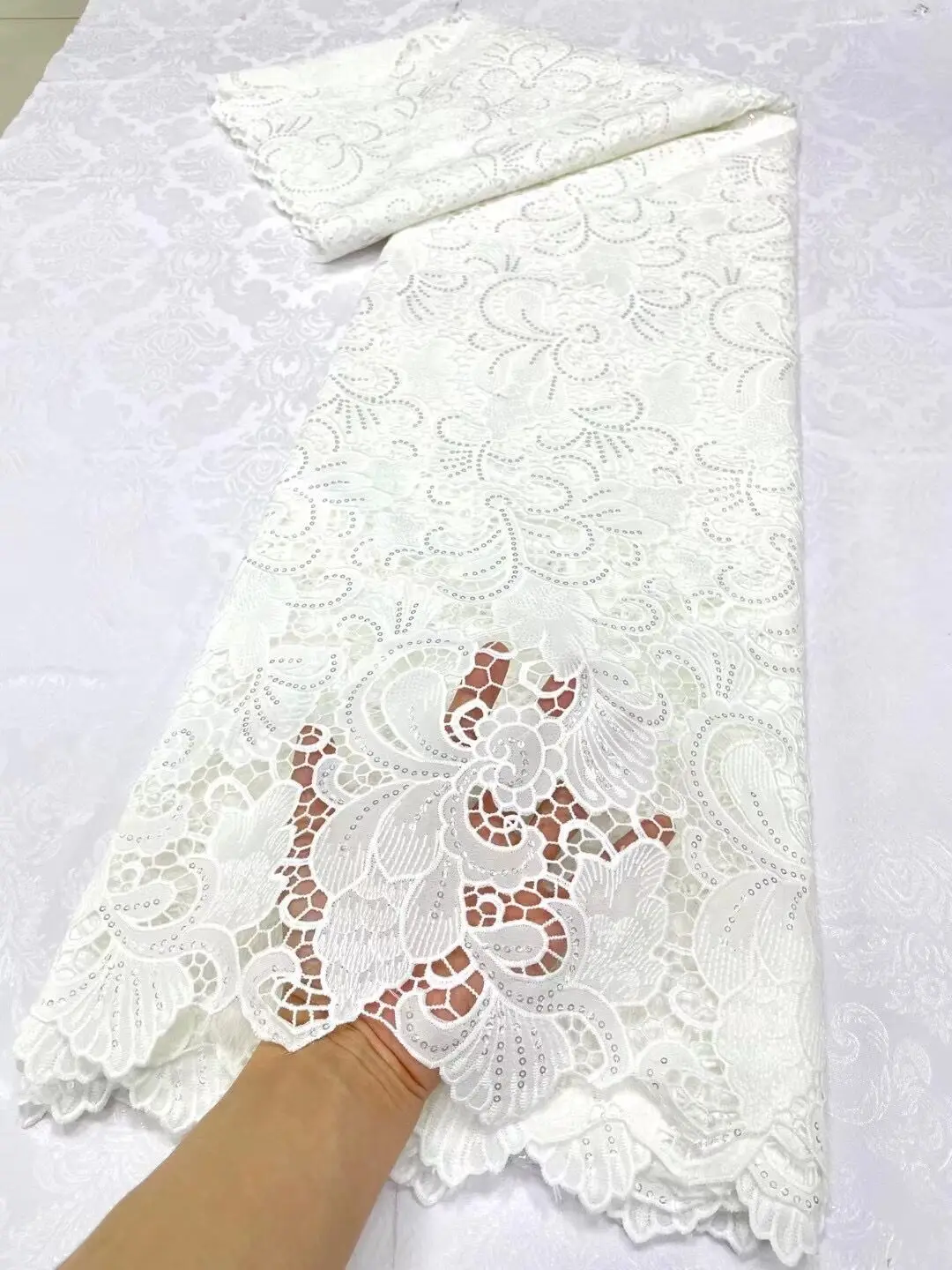 Королевская голубая африканская кружевная ткань из органзы 2024