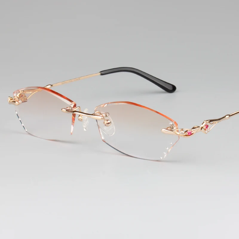 Женские очки без оправы роскошные яркие цветные линзы со стразами оправа для