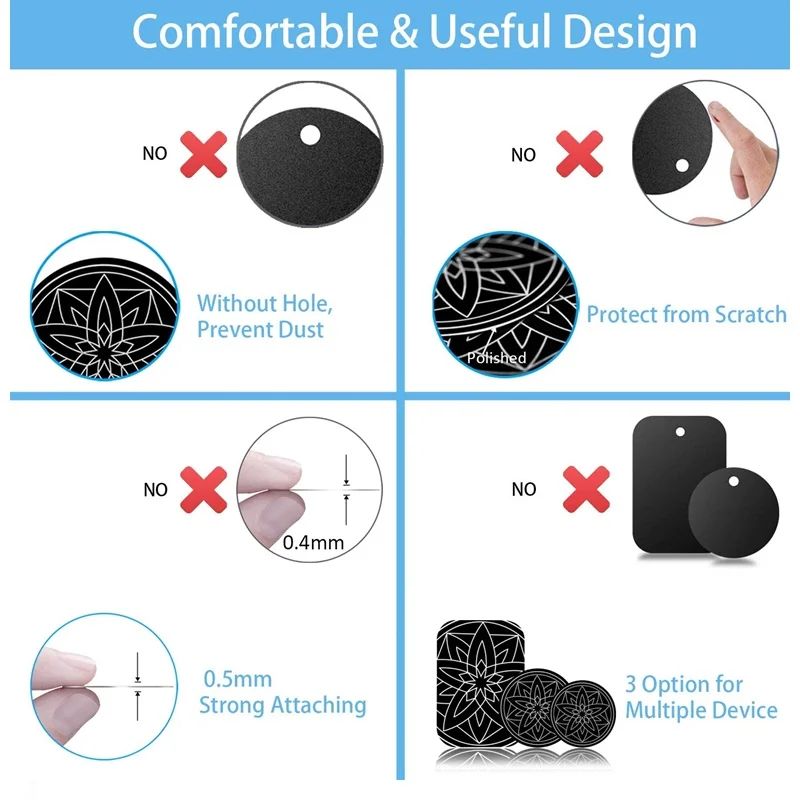 Universal Metal Plate For Car Magnetic Holder Iron Sheet Replacement Sticker For Magnet Car Mount Phone Holder Support in Car